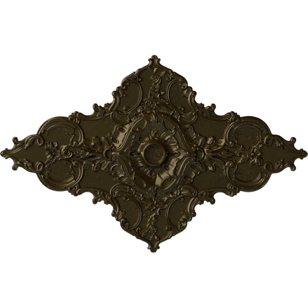 Ekena Millwork Melchor Diamond Ceiling Medallion (Canopies up to 4"), 67 1/4"W x 43 3/8"H x 4"ID x 2"P, Green Gold CM70X43MLGGS - main